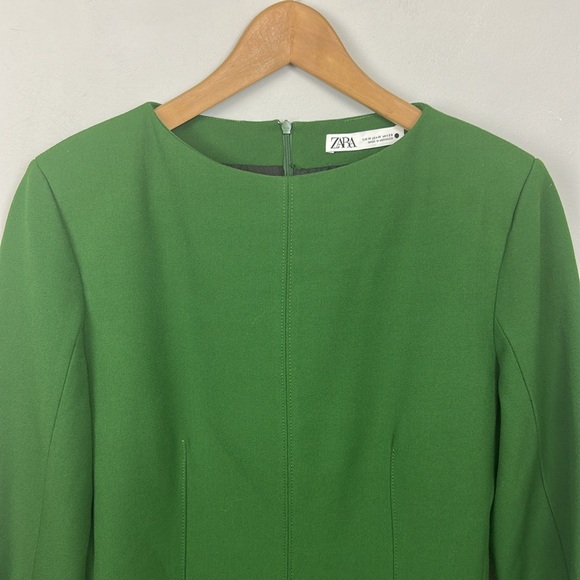 Zara Tailored Green Long Sleeve Mini Dress Sz M - Picture 10 of 16
